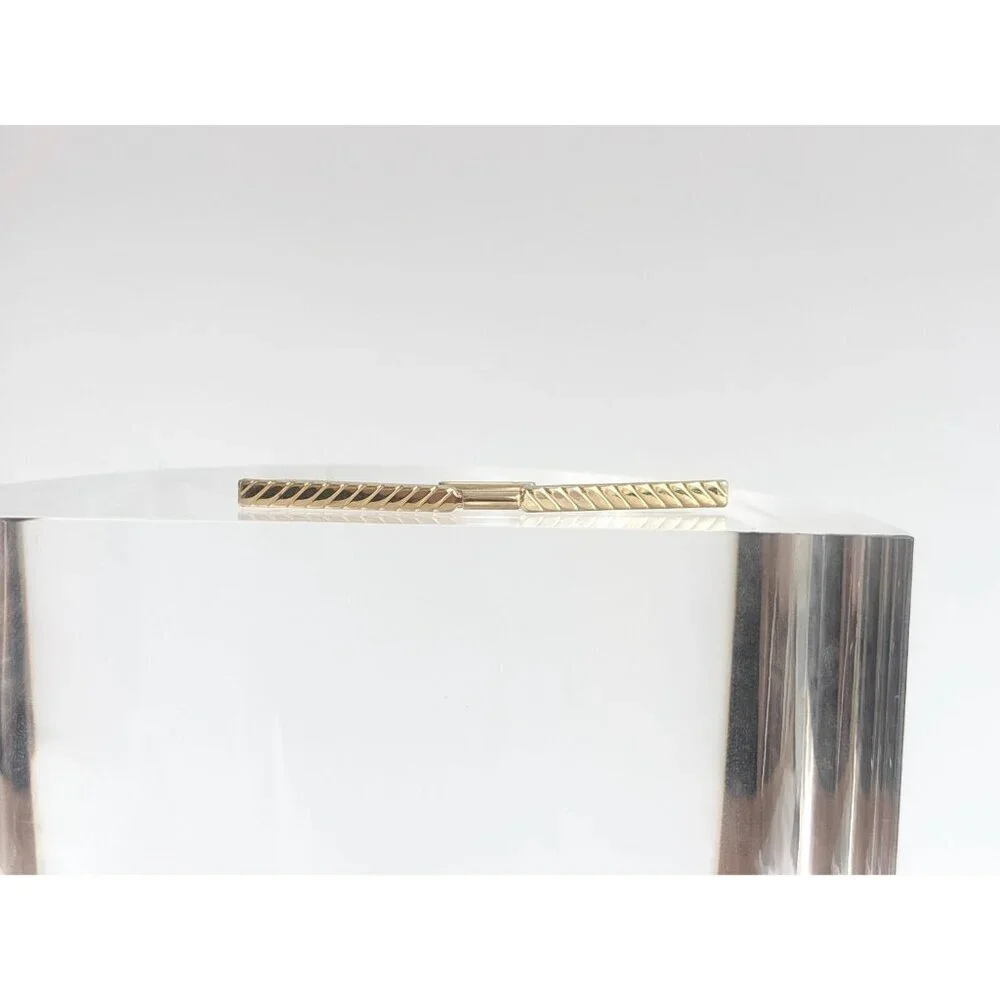 Minimalist Fluted Smooth Gold Toned Vintage Men's Collar Clip | Collar Bar